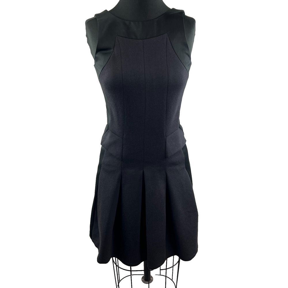 THE KOOPLES Black Neoprene Jersey Little Dress Zipper Detail 36 XS S $385 RARE